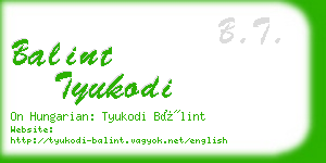 balint tyukodi business card